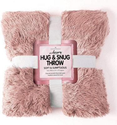 Gc Gaveno Cavailia Comfy Cuddle Throw 150X200 Cm Pink For Sofas Large Double Bed, Luxury Fuzzy Warm Faux Fur Fluffy Blanket - image 1