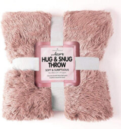 Gc Gaveno Cavailia Comfy Cuddle Throw 150X200 Cm Pink For Sofas Large Double Bed, Luxury Fuzzy Warm Faux Fur Fluffy Blanket - thumbnail 1