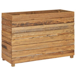 Berkfield Raised Bed 100X40X72 Cm Recycled Teak And Steel - thumbnail 2