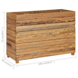 Berkfield Raised Bed 100X40X72 Cm Recycled Teak And Steel - thumbnail 9