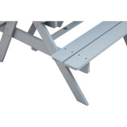 Orsina Grey Wooden Kids Picnic Bench With Seats, Outdoor Garden Picnic Table Bench, Childrens Bench For Playtime - thumbnail 9