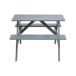 Orsina Grey Wooden Kids Picnic Bench With Seats, Outdoor Garden Picnic Table Bench, Childrens Bench For Playtime - thumbnail 3