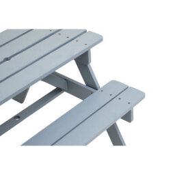 Orsina Grey Wooden Kids Picnic Bench With Seats, Outdoor Garden Picnic Table Bench, Childrens Bench For Playtime - thumbnail 7