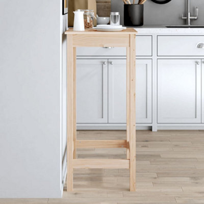 Berkfield Bar Table 50X50X110 Cm Solid Wood Pine - image 1