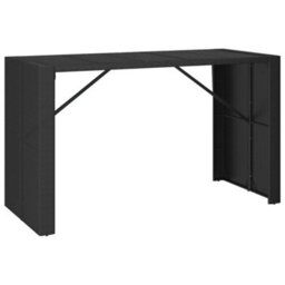 Berkfield 9 Piece Garden Bar Set Black Poly Rattan& Solid Wood Acacia - thumbnail 5