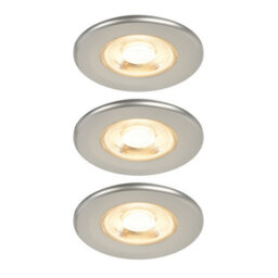 GoodHome Gamow Matt Pewter Effect Fixed Led Fire-Rated Warm & Neutral Downlight 5W Ip65, Pack Of 3 - thumbnail 1