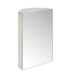 Homestylestore 450 X 650mm White Grey Wall Mounted Corner Mirrored Door Bathroom Cabinet - thumbnail 1
