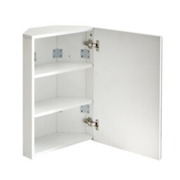 Homestylestore 450 X 650mm White Grey Wall Mounted Corner Mirrored Door Bathroom Cabinet - thumbnail 2