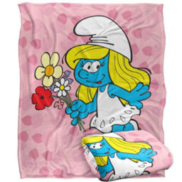 The Smurfs Silky Smurfette Supersoft Blanket Pink/blue/white (One Size) - thumbnail 2