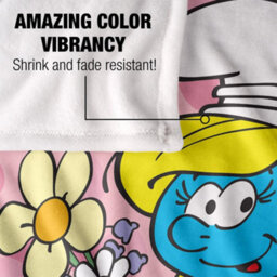 The Smurfs Silky Smurfette Supersoft Blanket Pink/blue/white (One Size) - thumbnail 4