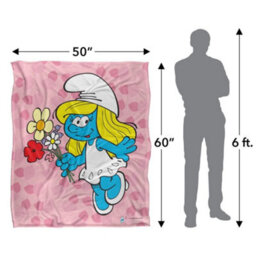 The Smurfs Silky Smurfette Supersoft Blanket Pink/blue/white (One Size) - thumbnail 5