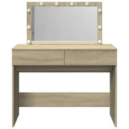 Berkfield Dressing Table With Led Sonoma Oak 100X40X120 Cm - thumbnail 5