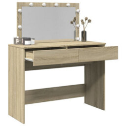 Berkfield Dressing Table With Led Sonoma Oak 100X40X120 Cm - thumbnail 4