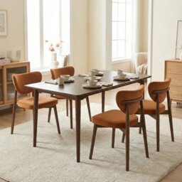 Ashford Mid-Century Modern Walnut Effect 4 Seater Rectangle Wooden Dining Table - 140Cm - thumbnail 9