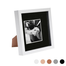 "Nicola Spring 8 X 8"" Photo Frame - White/black Mount - 3D Photo Frame Picture Frame Box Portrait Display Case (4 X 4"" Mount)" - thumbnail 1