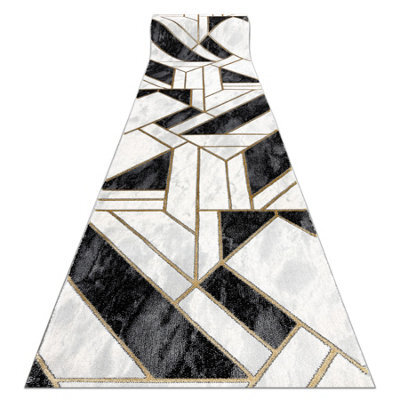 RugsX Exclusive Emerald Runner 1015 Glamour, Stylish Marble, Geometric Black  70X610 Cm - image 1