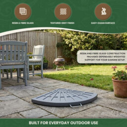 The Garden Market Place Parasol Base 14Kg Resin Fibre Glass Grey Cantilever Umbrella Stand With Handle Fits Parasols Up To 3M - thumbnail 5