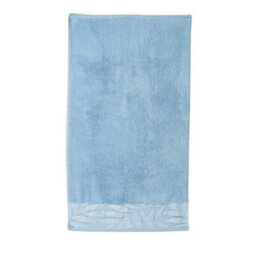 Dreams & Drapes Lacie 100% Cotton Blue Crushed Leaf Pattered Towel - thumbnail 3