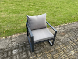 Fimous Aluminium Garden Furniture Set Adjustable Rising Lifting Dining Table And 6 Chairs Set - thumbnail 3