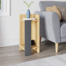 Decortie Elos Modern Narrow Right Module Bedside Table Nightstand 25Cm Drop-Door Storage Oak - Anthracite Grey - thumbnail 6