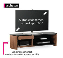 Alphason Finewoods Tv Stand 135 Cm In Walnut With 1 Drawer And 1 Flap - thumbnail 5