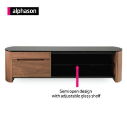 Alphason Finewoods Tv Stand 135 Cm In Walnut With 1 Drawer And 1 Flap - thumbnail 4