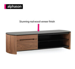 Alphason Finewoods Tv Stand 135 Cm In Walnut With 1 Drawer And 1 Flap - thumbnail 3