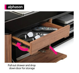 Alphason Finewoods Tv Stand 135 Cm In Walnut With 1 Drawer And 1 Flap - thumbnail 7