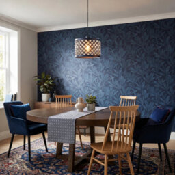 Happy Homewares Modern Ornate Navy Blue Metal Pendant Shade With Clear Acrylic Beads - thumbnail 6