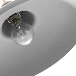 Happy Homewares Industrial Retro Designed Matt Grey Curved Metal Ceiling Pendant Light Shade - thumbnail 4