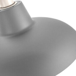 Happy Homewares Industrial Retro Designed Matt Grey Curved Metal Ceiling Pendant Light Shade - thumbnail 3
