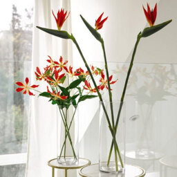 Bloom Artificial Single Gloria Lily Flower Stem - Faux Fake Silk Flower Indoor Home Decoration Floral Arrangements - L75Cm - thumbnail 2