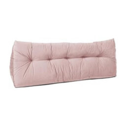 Lancashire Textiles Luxury Velvet Double Bed Triangular Wedge Bedroom Headboard Pink Cushion 20 X 50 X 135Cm - thumbnail 1