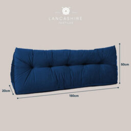 Lancashire Textiles Luxury Velvet Double Bed Triangular Wedge Bedroom Headboard Pink Cushion 20 X 50 X 135Cm - thumbnail 2
