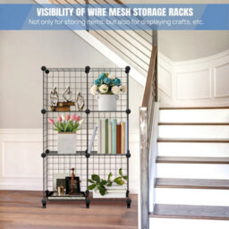6 Cube Storage Shelf Wire Metal Grid Diy Modular Cabinet Bookcase Bookshelf - thumbnail 4