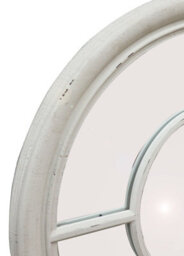 Aspect Furniture Covingtion Farmhouse Round Mirror/window Mirror-Distressed White - thumbnail 4