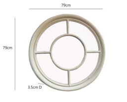 Aspect Furniture Covingtion Farmhouse Round Mirror/window Mirror-Distressed White - thumbnail 5