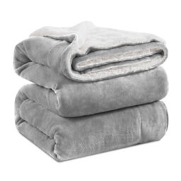 Ameha Silver Sherpa Fleece Blanket Soft Thick Fluffy & Reversible Throw For Couch Bed Sofa Super King 230X270 Cm - thumbnail 7