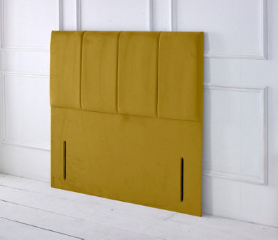 "Adore Designs Stafford Plush Velvet 4Ft6 Double 50"" Floor Standing Headboard - Turmeric"