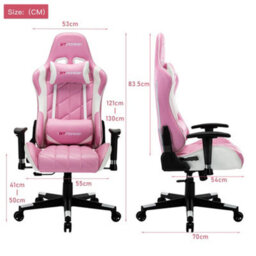 Gtforce Pro Gt Reclining Sports Racing Gaming Office Desk Pc Car Faux Leather Chair (Pink) - thumbnail 6