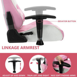 Gtforce Pro Gt Reclining Sports Racing Gaming Office Desk Pc Car Faux Leather Chair (Pink) - thumbnail 5