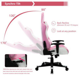 Gtforce Pro Gt Reclining Sports Racing Gaming Office Desk Pc Car Faux Leather Chair (Pink) - thumbnail 4