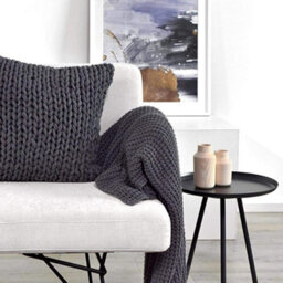 Nielsen Alen Coarse Knitted Large Throw Blanket - Dark Grey - thumbnail 4