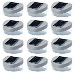 Taylor & Brown Solar Powered Door/fence/wall/step Lights Led Outdoor Garden Lighting (Pack Of 12, Silver) - thumbnail 2