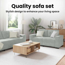 Vidaxl Sofa Set With Cushion 3 Pcs Grey 221 X 78 X 80 Cm Velvet - thumbnail 9