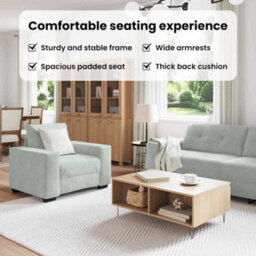 Vidaxl Sofa Set With Cushion 3 Pcs Grey 221 X 78 X 80 Cm Velvet - thumbnail 8