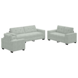 Vidaxl Sofa Set With Cushion 3 Pcs Grey 221 X 78 X 80 Cm Velvet - thumbnail 2