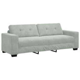 Vidaxl Sofa Set With Cushion 3 Pcs Grey 221 X 78 X 80 Cm Velvet - thumbnail 6