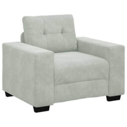 Vidaxl Sofa Set With Cushion 3 Pcs Grey 221 X 78 X 80 Cm Velvet - thumbnail 4