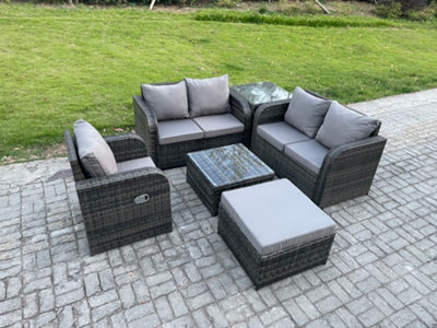 Fimous 6 Piece Garden Furniture Sets 6 Seater Outdoor Patio Furniture Set Weaving Wicker Rattan Sofa Chair And Table - image 1